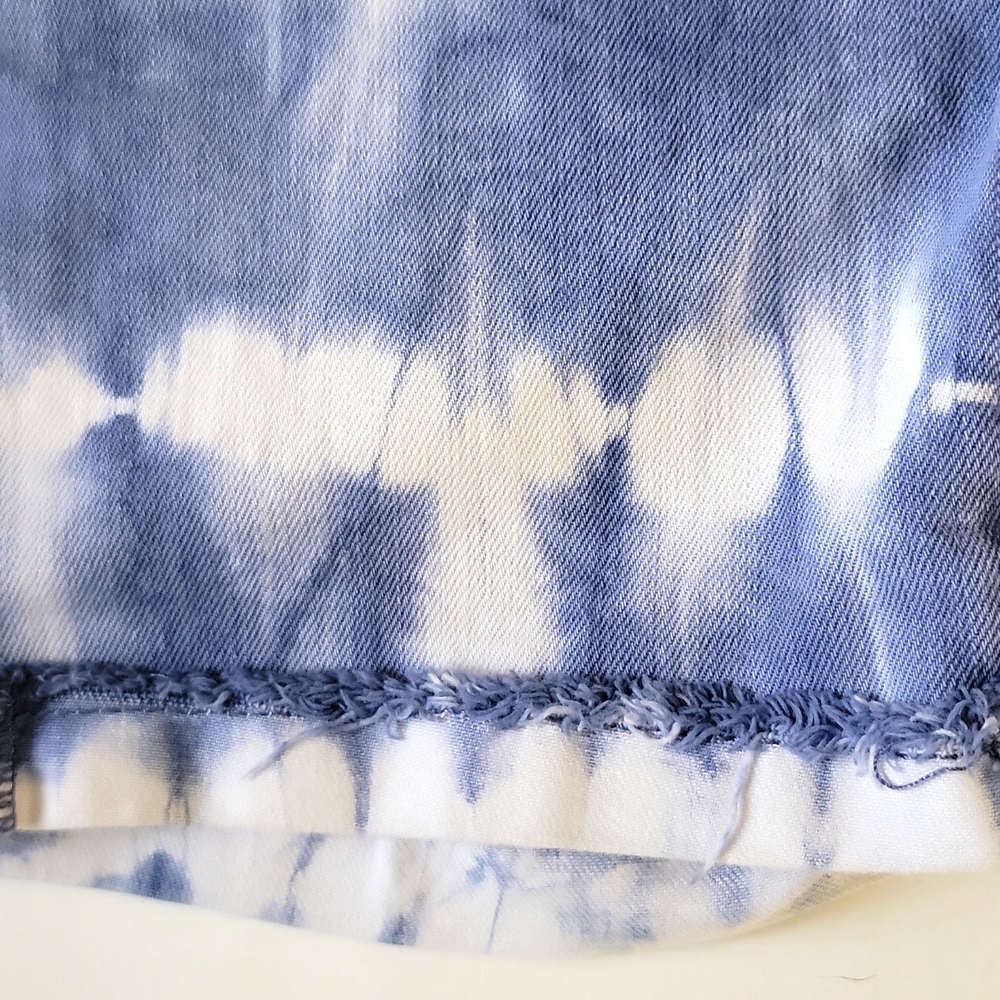 Old Navy Tie Dyed Shorts Frayed Cuffed Hem Blue White 10 - Picture 3 of 8